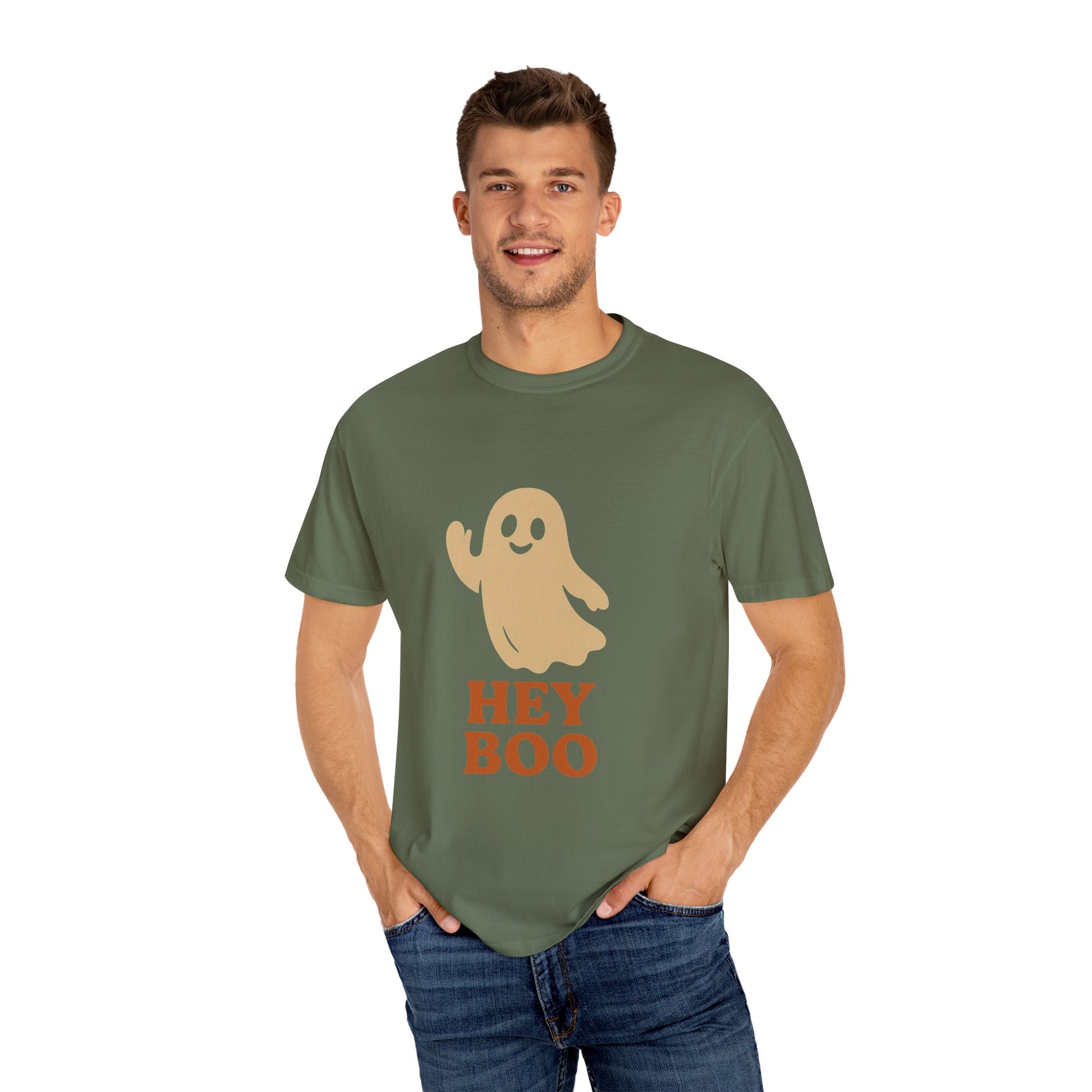 Retro Halloween Ghost T-Shirt – Vintage Pin Up Style Tee, Spooky Season Graphic Top, Hey Boo Shirt for Women & Men - Madame Soulière