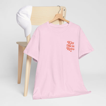 Retro Mini Slogan Unisex T-Shirt – Kiss Me in Retro Graphic Tee, Vintage Pin Up Inspired Top, 50s Rockabilly Style, Feminine Retro Statement Shirt - Madame Soulière