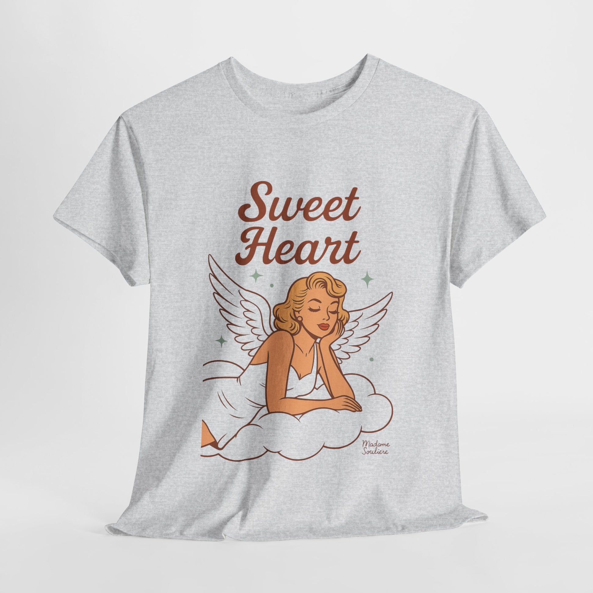 Sweet Heart Unisex T-Shirt – Retro Angel Graphic Tee, Vintage Pin Up Inspired Top, Feminine Heaven Sent Shirt - Madame Soulière