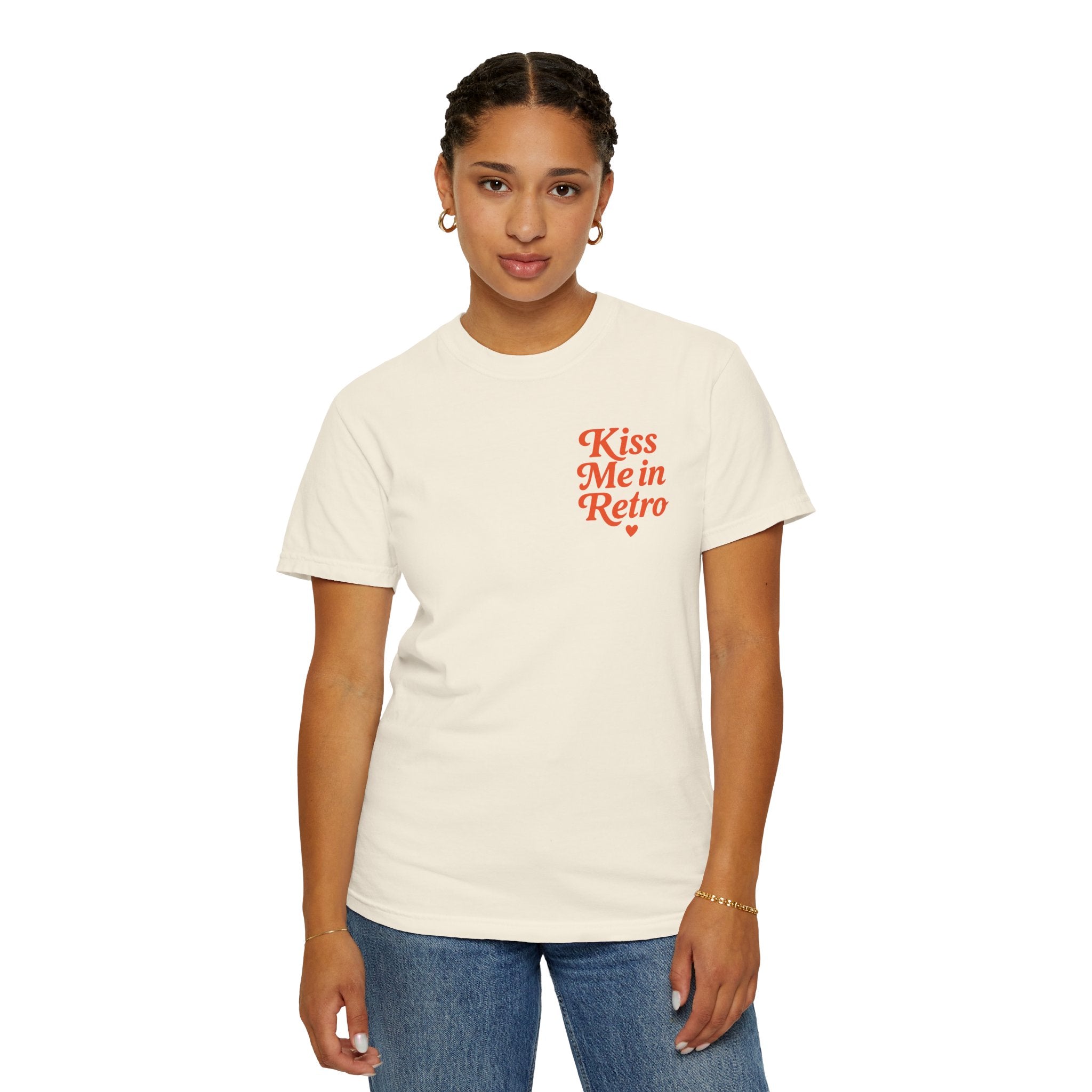 Kiss Me in Retro Graphic T-Shirt – Vintage Mini Motif Unisex Tee
