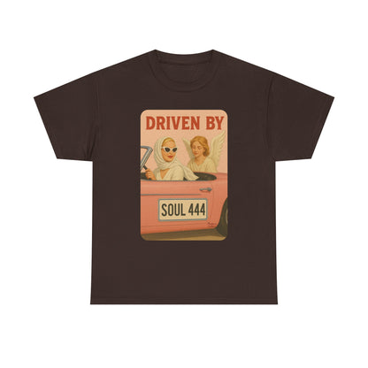 Driven by Soul 444 – Angel Number Retro Graphic Tee | Unisex Vintage Empowerment Shirt - Madame Soulière