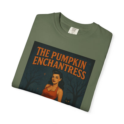 The Pumpkin Enchantress Halloween Unisex T-Shirt – Retro Witch Graphic Tee, Vintage Pumpkin Horror Top, Spooky Unisex Scary Season Shirt - Madame Soulière
