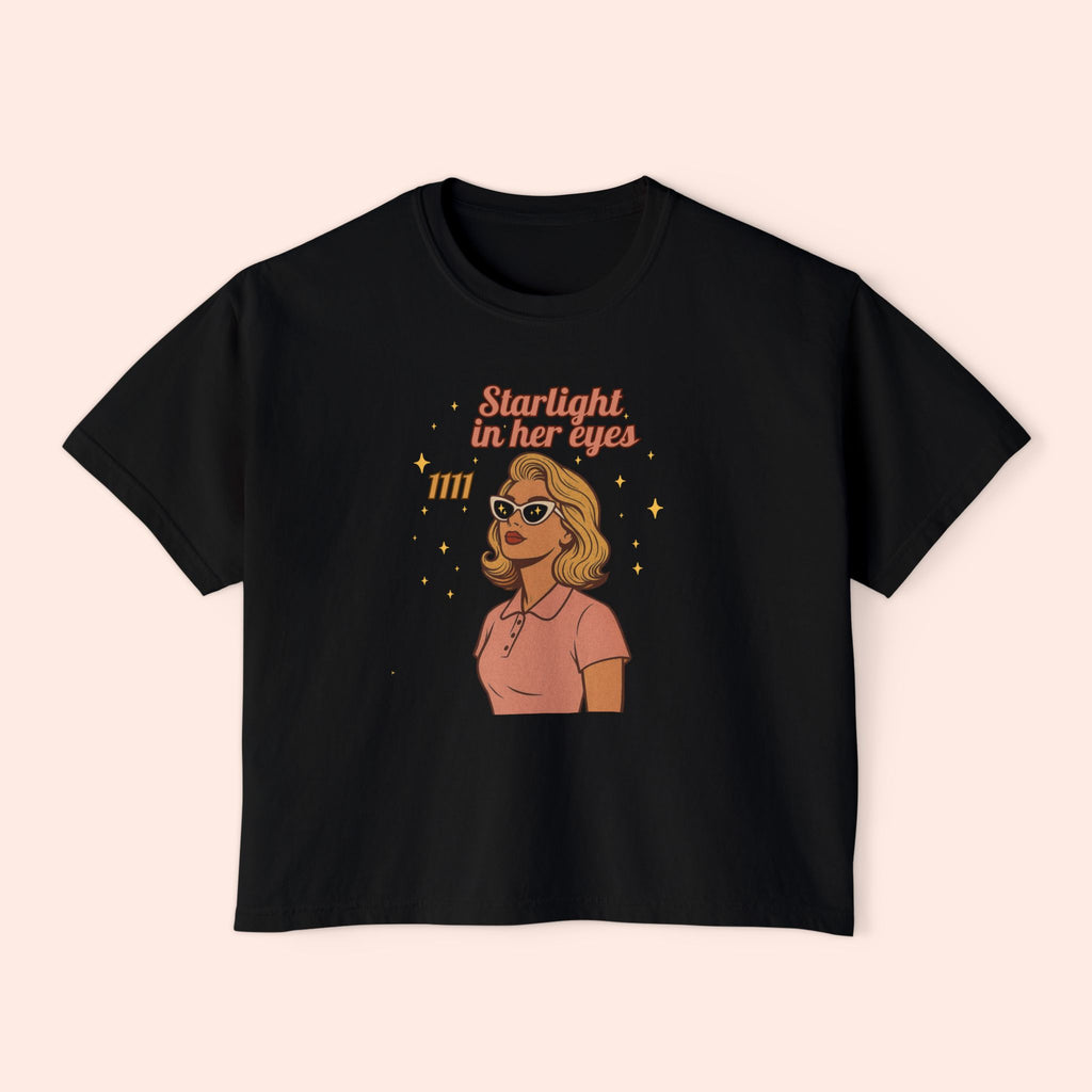 Starlight in Her Eyes 1111 – Retro Vintage Boxy T-Shirt