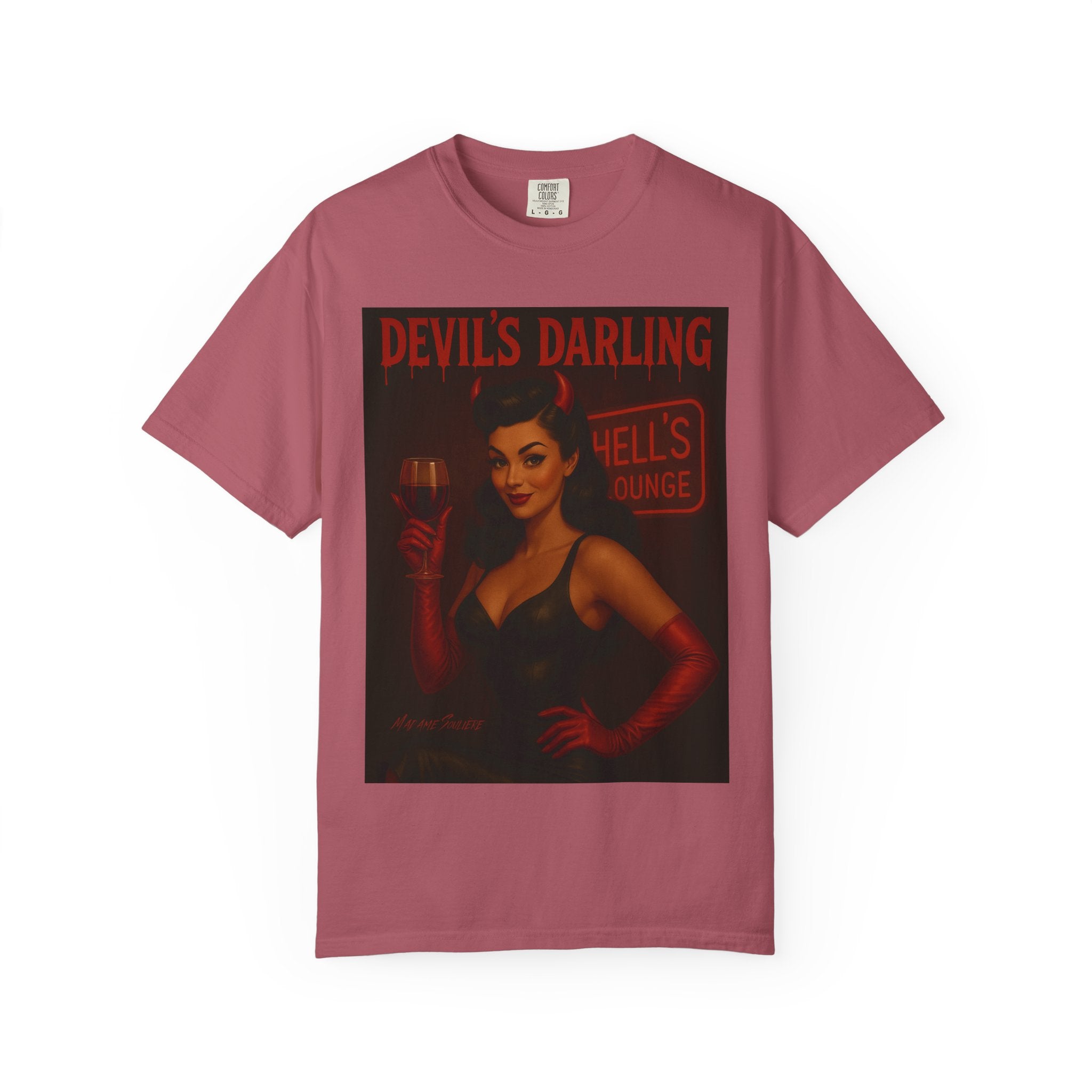 Devil’s Darling – Retro Pin-Up Devil Unisex T-Shirt