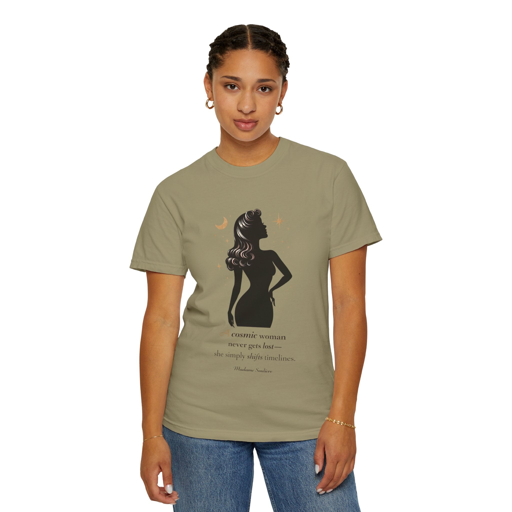 A Cosmic Woman Never Gets Lost – Vintage Feminine Cosmic T-Shirt