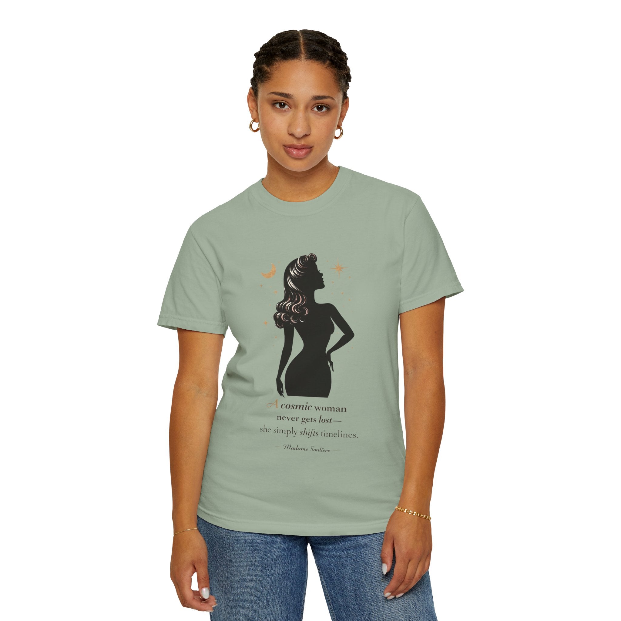 A Cosmic Woman Never Gets Lost – Vintage Feminine Cosmic T-Shirt