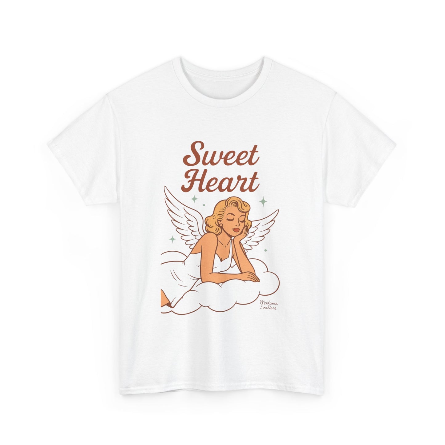 Sweet Heart Unisex T-Shirt – Retro Angel Graphic Tee, Vintage Pin Up Inspired Top, Feminine Heaven Sent Shirt - Madame Soulière