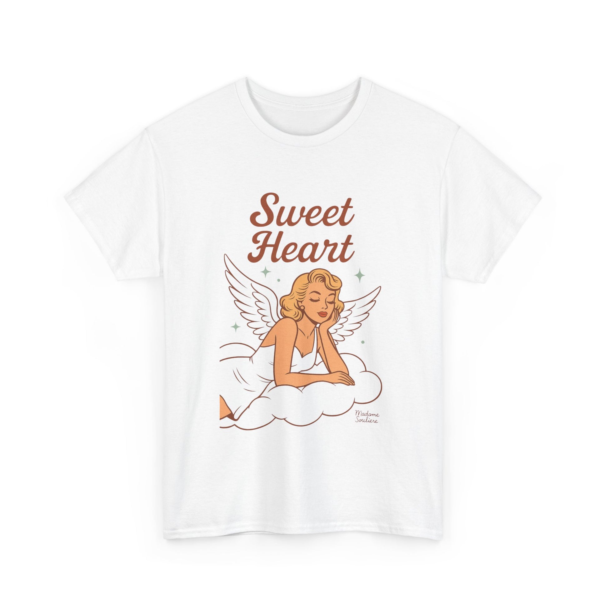 Sweet Heart Unisex T-Shirt – Retro Angel Graphic Tee, Vintage Pin Up Inspired Top, Feminine Heaven Sent Shirt - Madame Soulière
