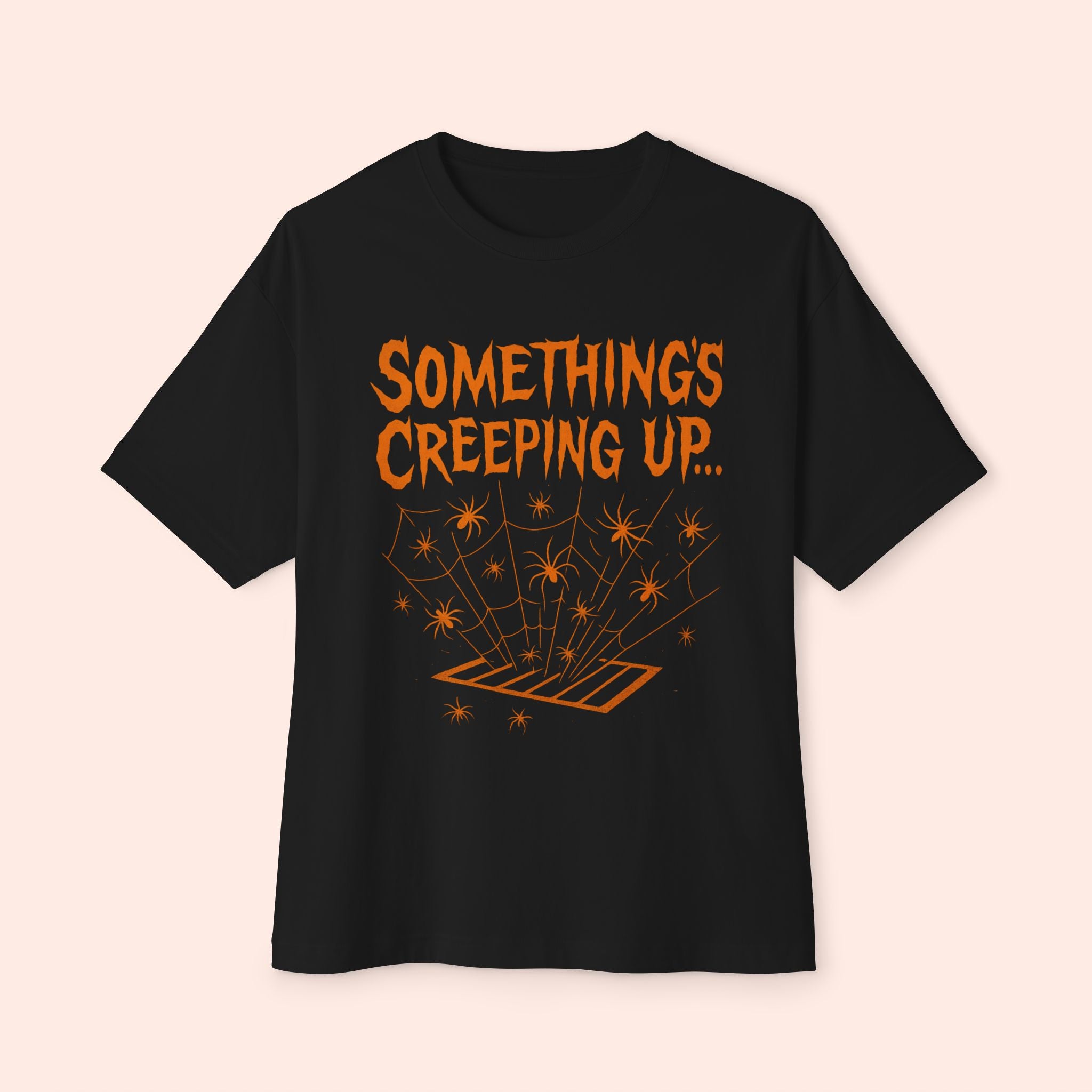 Something’s Creeping Up… – Vintage Horror Long Boxy T-Shirt
