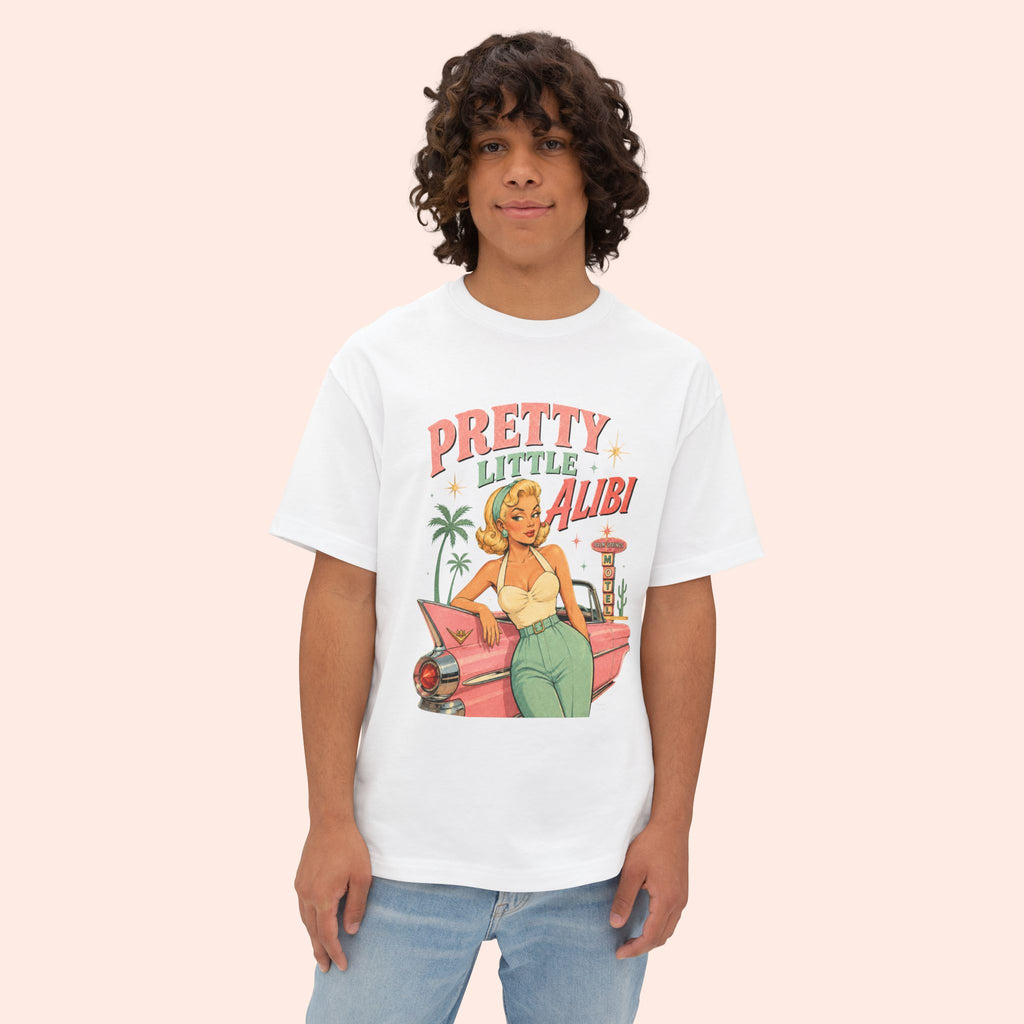 Pretty Little Alibi - Retro Pin Up Long Boxy T-Shirt