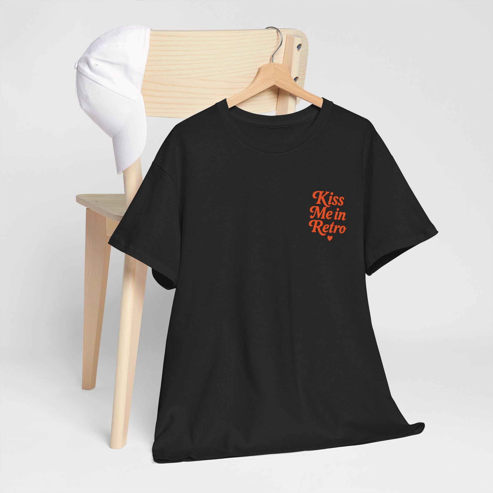 Retro Mini Slogan Unisex T-Shirt – Kiss Me in Retro Graphic Tee, Vintage Pin Up Inspired Top, 50s Rockabilly Style, Feminine Retro Statement Shirt - Madame Soulière