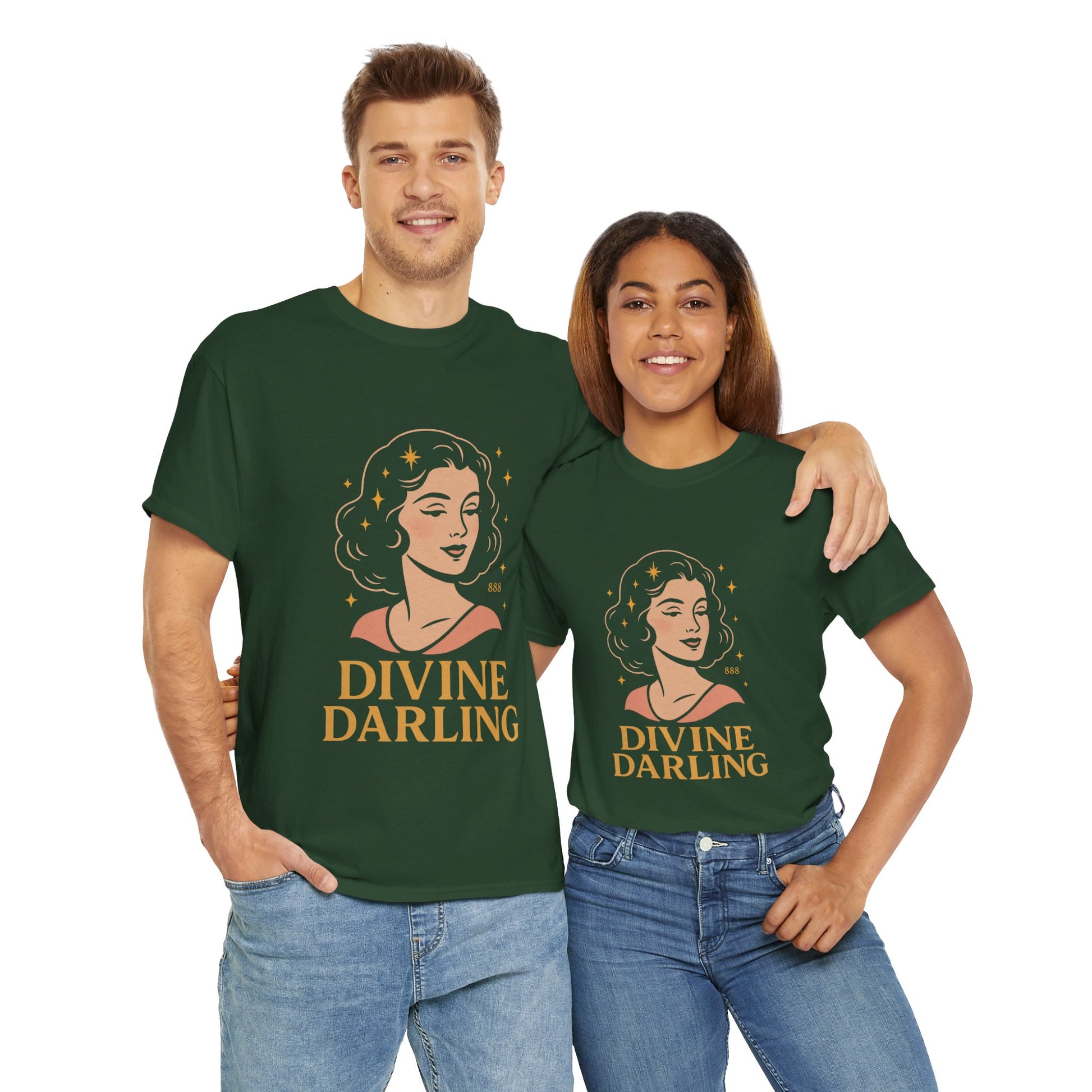 Wearing 888 Like It’s Chanel – Divine Darling T-Shirt, Vintage Retro Unisex Tee, 50s Pin Up Spirit Shirt - Madame Soulière