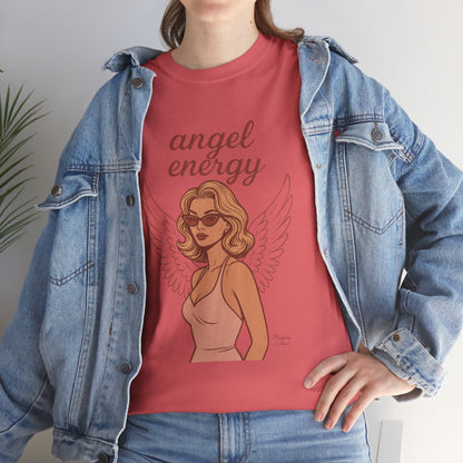 Angel Energy Unisex T-Shirt – Vintage Retro Graphic Tee, Spiritual Pin Up Shirt, Feminine Aesthetic Empowerment Top - Madame Soulière
