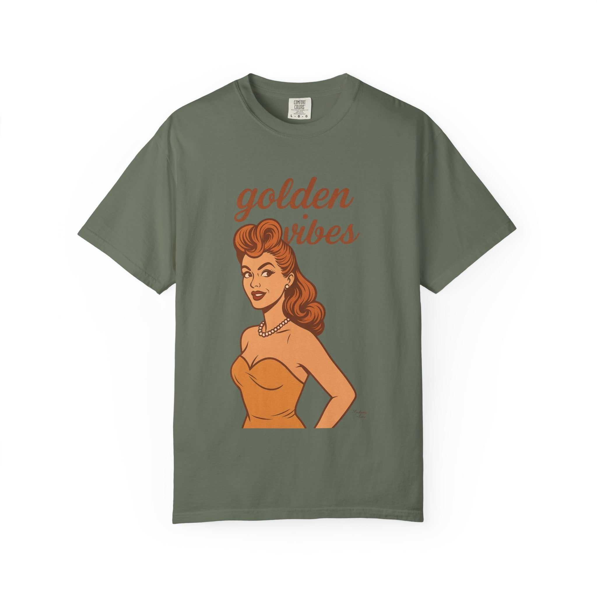 Golden Vibes – Retro Pin-Up Vintage T-Shirt