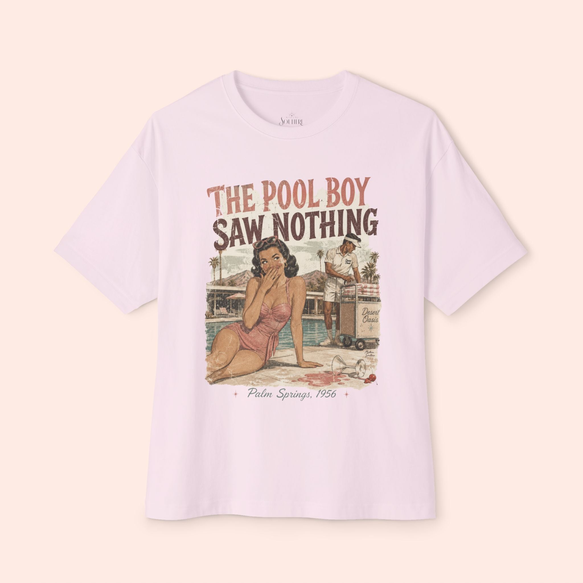 The Pool Boy Saw Nothing – Long Boxy Graphic Tee