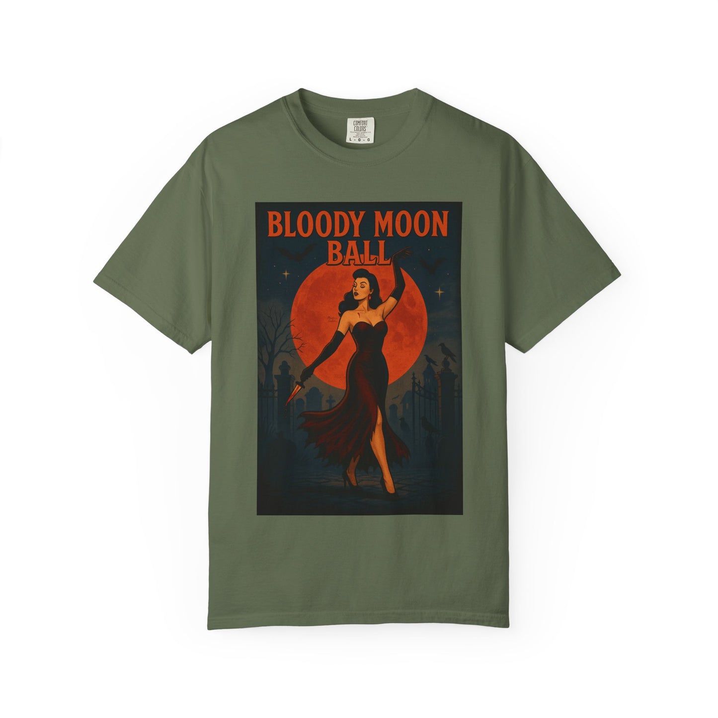 Bloody Moon Halloween Unisex T-Shirt – Vampire Retro Graphic Tee, Vintage Horror Spooky Top, Scary Season Shirt - Madame Soulière