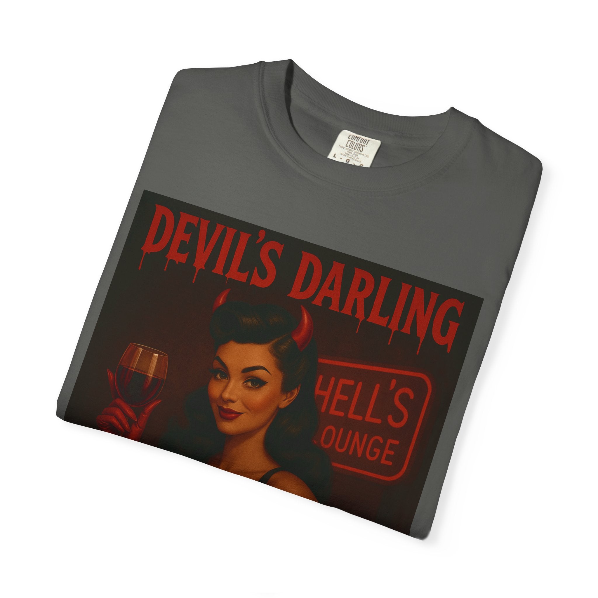 Devil’s Darling – Retro Pin-Up Devil Unisex T-Shirt