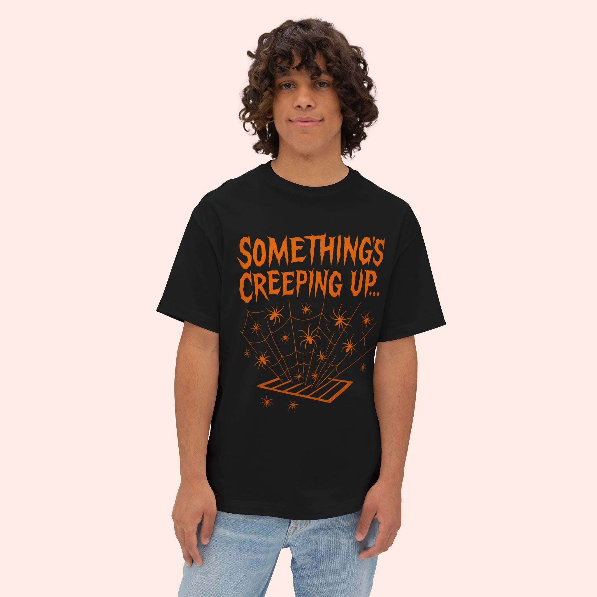 Something’s Creeping Up… – Vintage Horror Long Boxy T-Shirt
