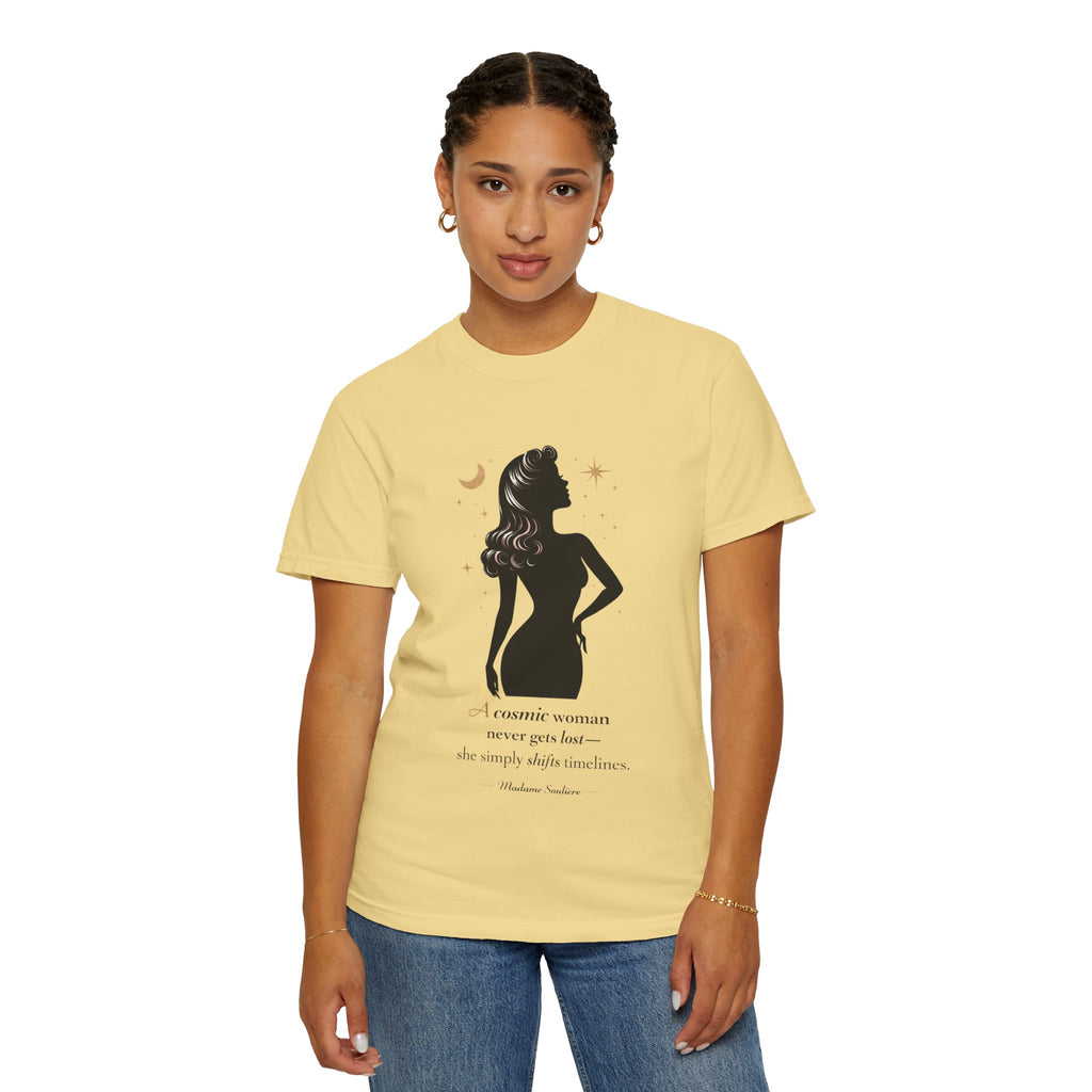 A Cosmic Woman Never Gets Lost – Vintage Feminine Cosmic T-Shirt