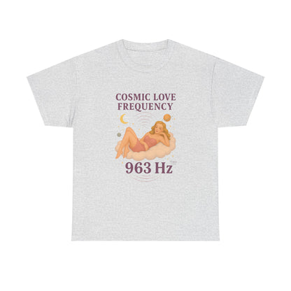 Cosmic Love Frequency 963 Hz Unisex T-Shirt – Retro Vintage Spiritual Graphic Tee, Angel Number Vibes, Feminine Pin Up Inspired Top - Madame Soulière