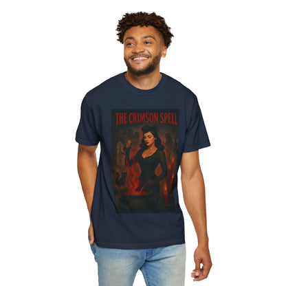The Crimson Spell Halloween Unisex T-Shirt – Retro Witch Graphic Tee, Vintage Horror Spooky Top,  Scary Season Shirt - Madame Soulière