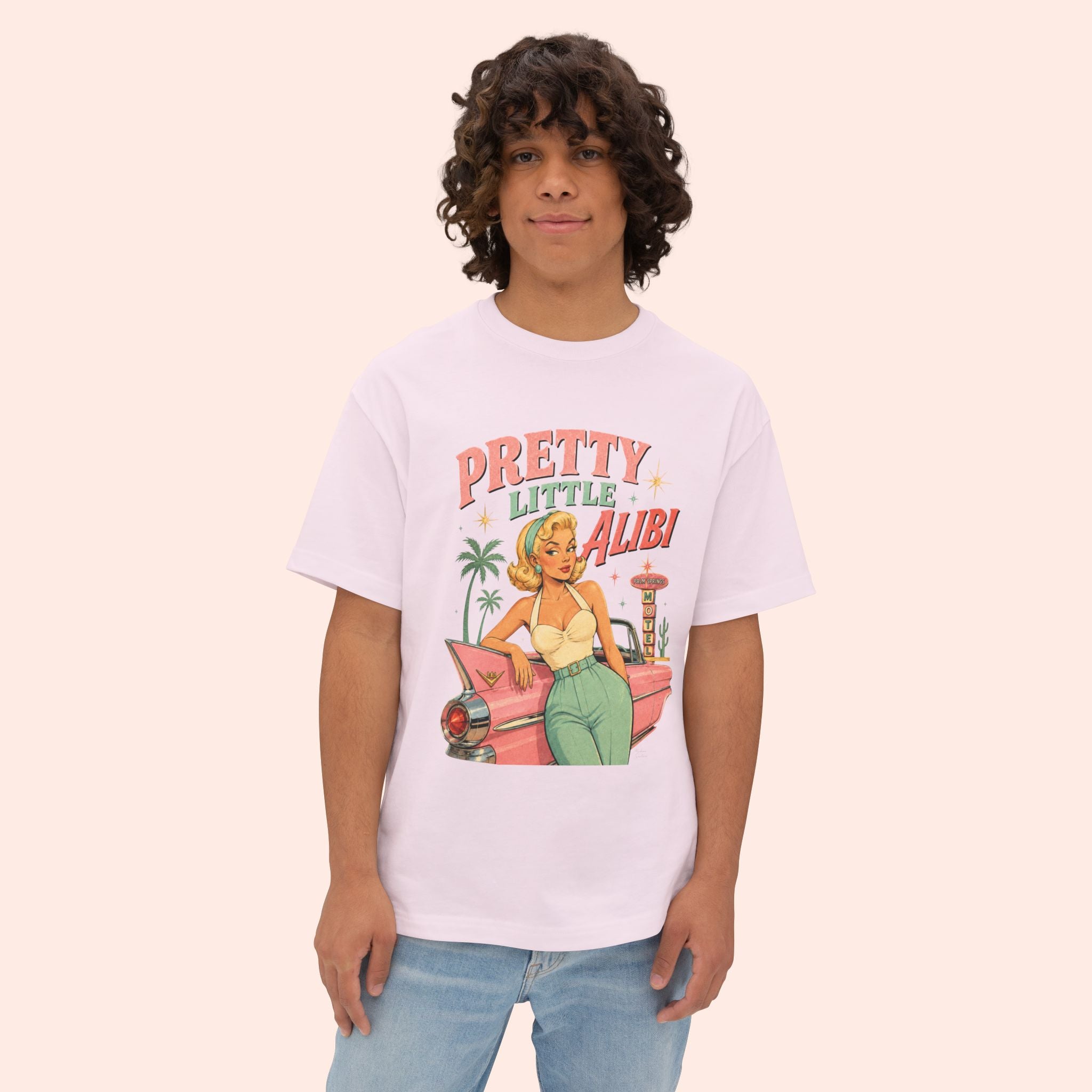 Pretty Little Alibi - Retro Pin Up Long Boxy T-Shirt