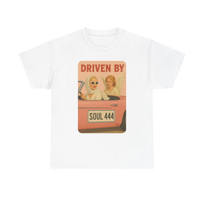 Driven by Soul 444 – Angel Number Retro Graphic Tee | Unisex Vintage Empowerment Shirt - Madame Soulière
