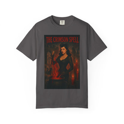 The Crimson Spell Halloween Unisex T-Shirt – Retro Witch Graphic Tee, Vintage Horror Spooky Top,  Scary Season Shirt - Madame Soulière