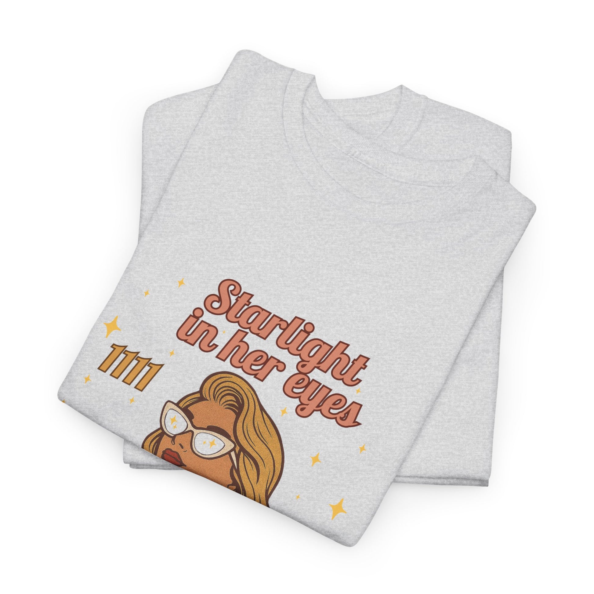 Starlight in Her Eyes – 1111 Angel Number Retro T-Shirt | Unisex Spiritual Vintage Tee - Madame Soulière