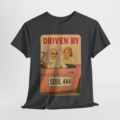 Driven by Soul 444 – Angel Number Retro Graphic Tee | Unisex Vintage Empowerment Shirt - Madame Soulière