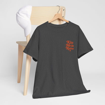 Retro Mini Slogan Unisex T-Shirt – Kiss Me in Retro Graphic Tee, Vintage Pin Up Inspired Top, 50s Rockabilly Style, Feminine Retro Statement Shirt - Madame Soulière