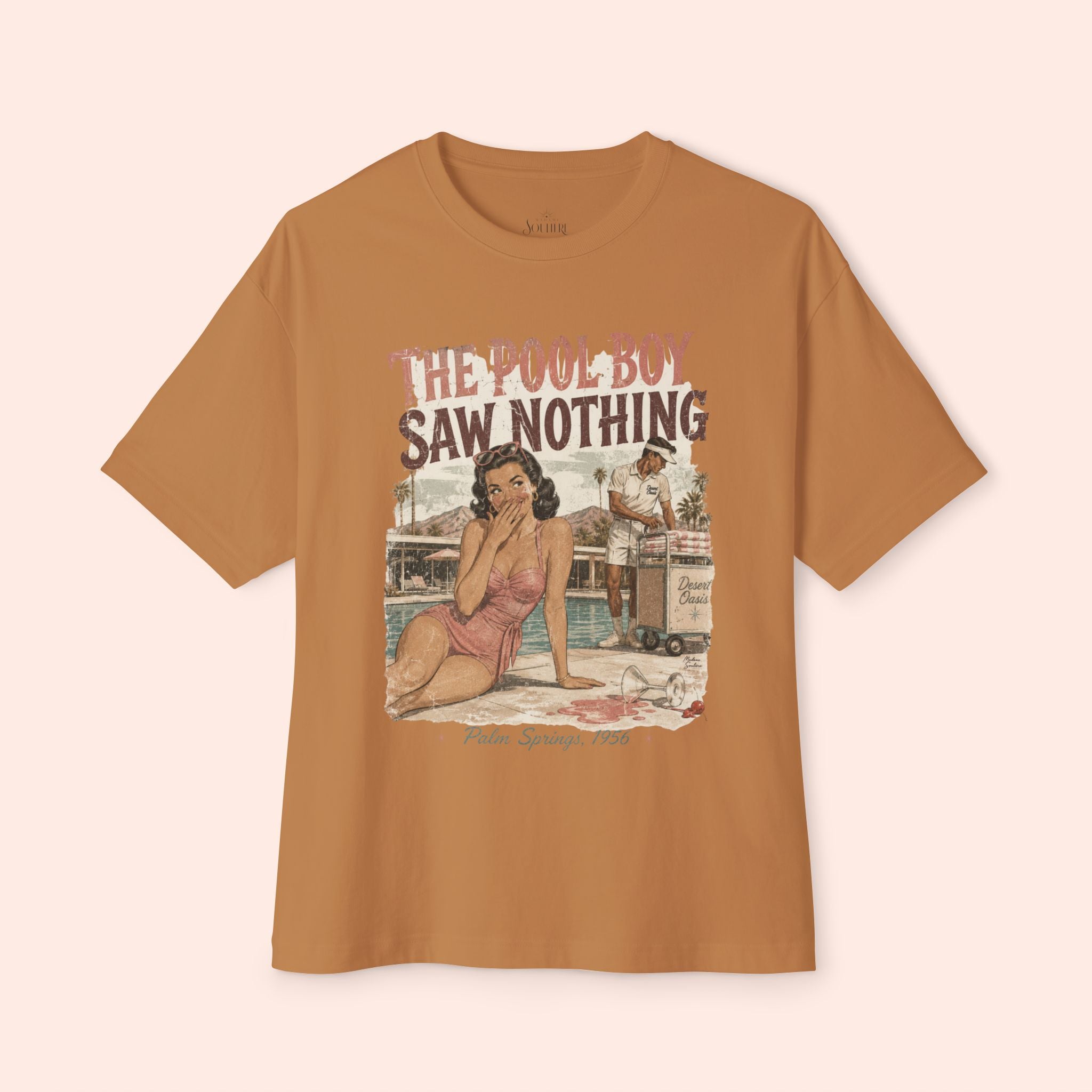 The Pool Boy Saw Nothing – Long Boxy Graphic Tee