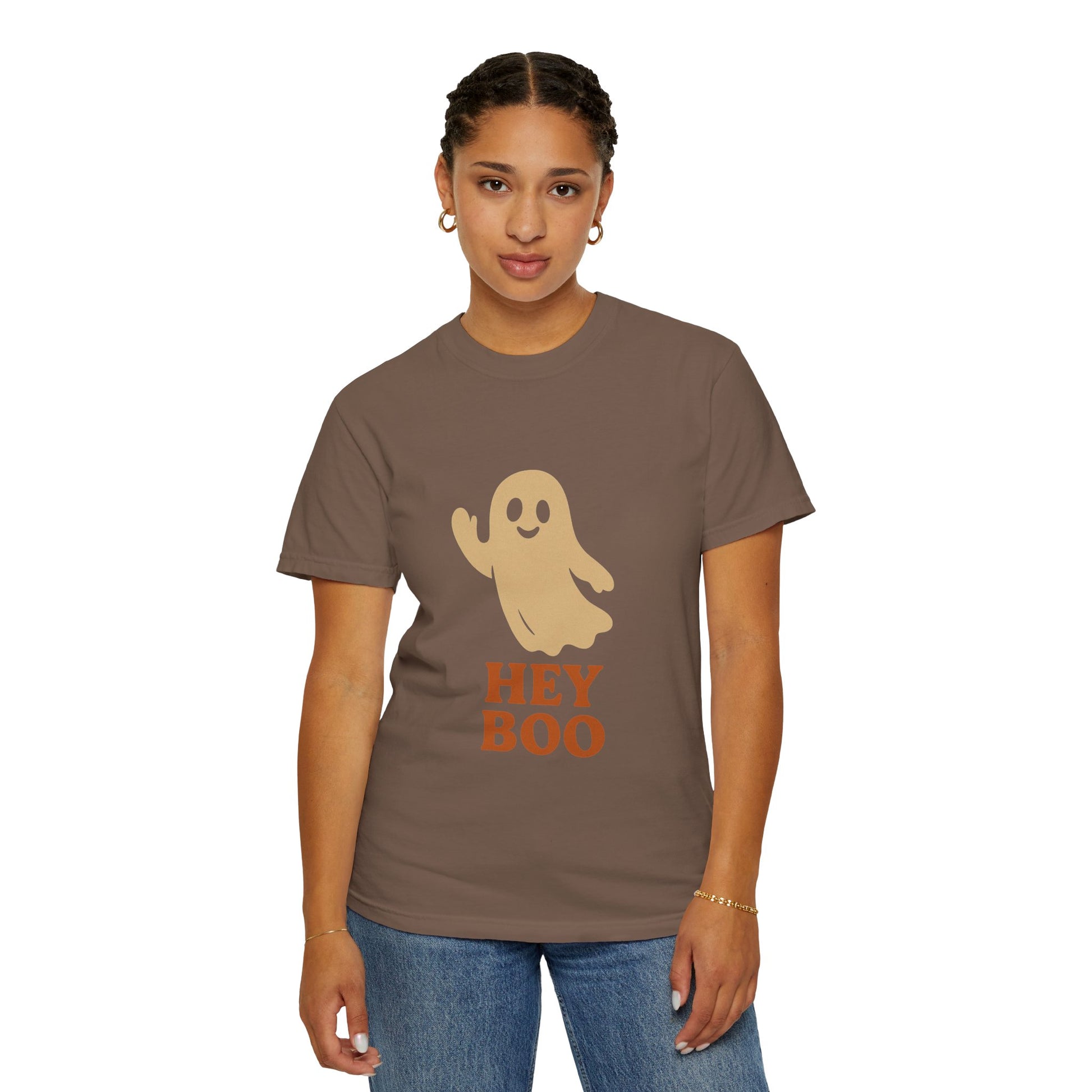 Retro Halloween Ghost T-Shirt – Vintage Pin Up Style Tee, Spooky Season Graphic Top, Hey Boo Shirt for Women & Men - Madame Soulière