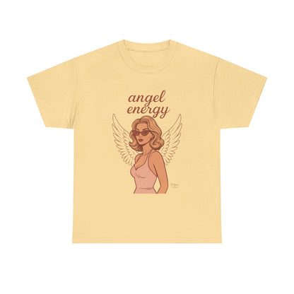 Angel Energy Unisex T-Shirt – Vintage Retro Graphic Tee, Spiritual Pin Up Shirt, Feminine Aesthetic Empowerment Top - Madame Soulière