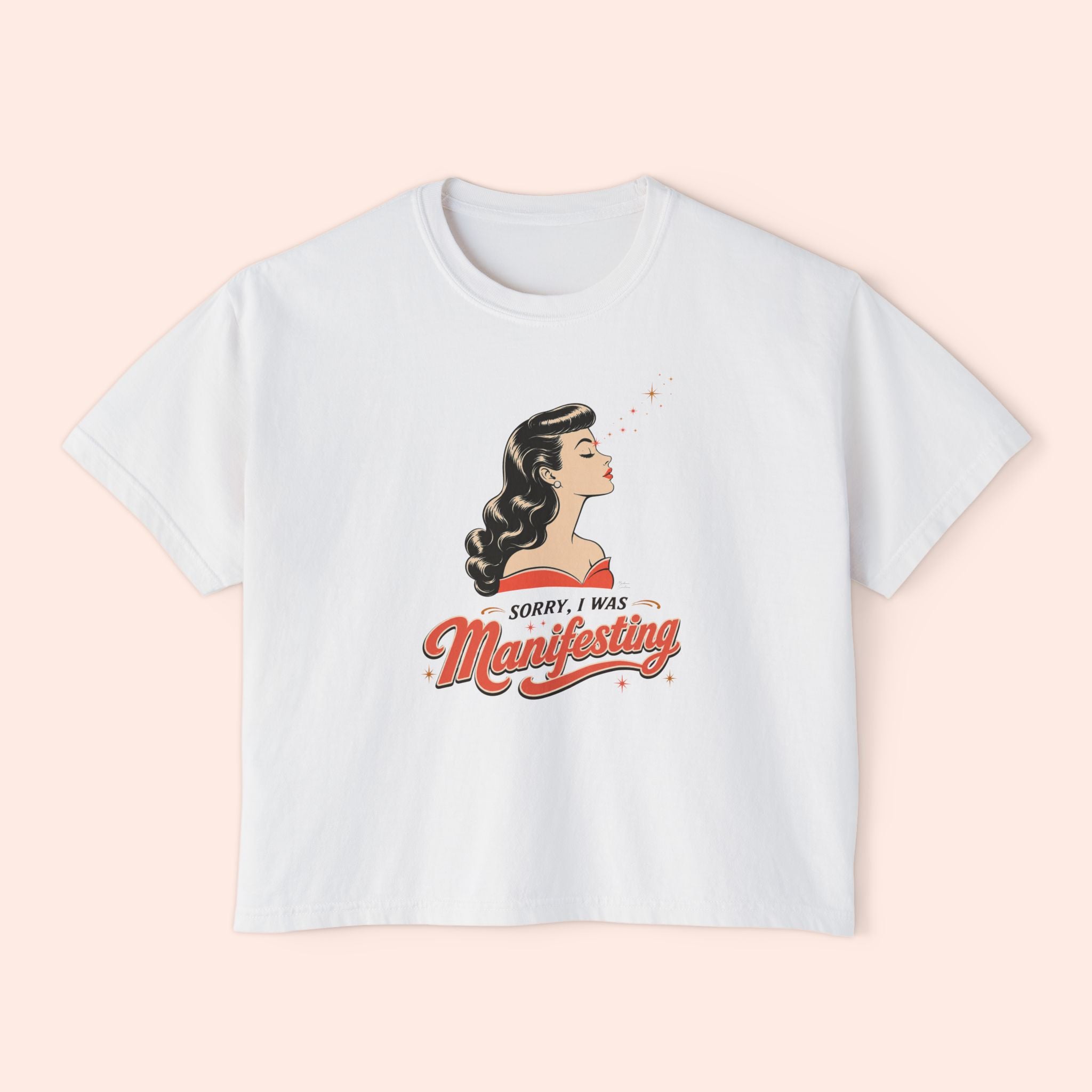 Sorry I Was Manifesting – Retro Vintage Boxy T-Shirt