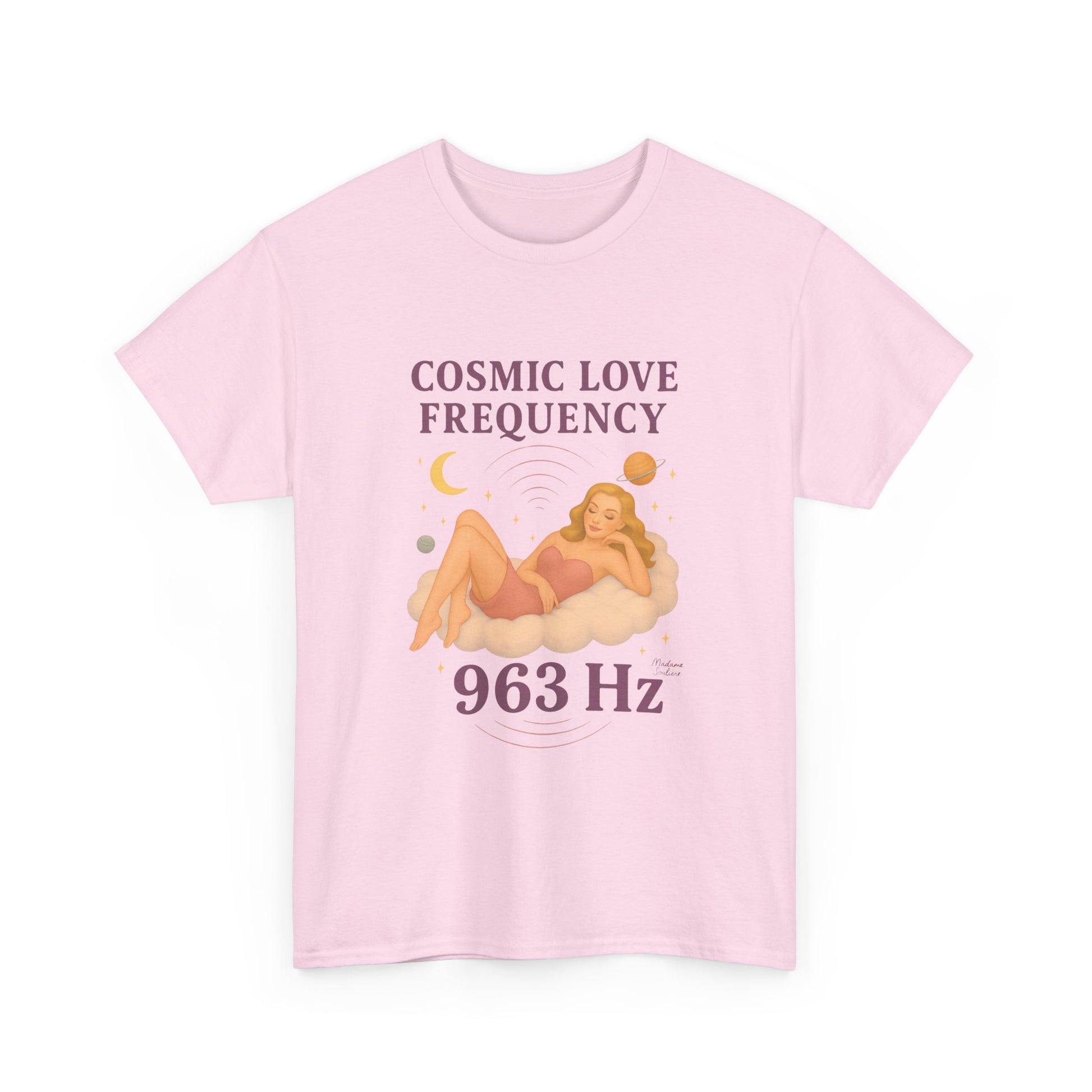 Cosmic Love Frequency 963 Hz Unisex T-Shirt – Retro Vintage Spiritual Graphic Tee, Angel Number Vibes, Feminine Pin Up Inspired Top - Madame Soulière