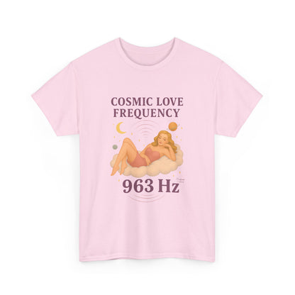 Cosmic Love Frequency 963 Hz Unisex T-Shirt – Retro Vintage Spiritual Graphic Tee, Angel Number Vibes, Feminine Pin Up Inspired Top - Madame Soulière