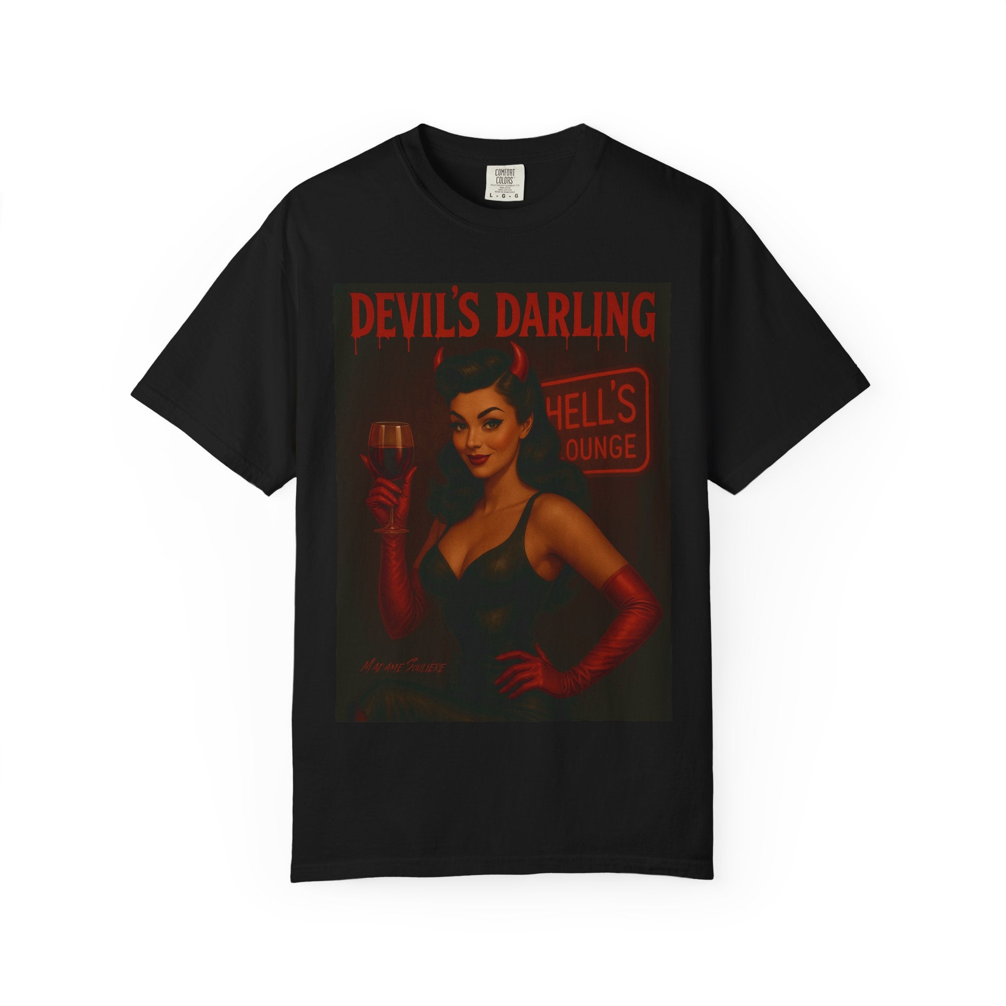 Devil’s Darling – Retro Pin-Up Devil Unisex T-Shirt