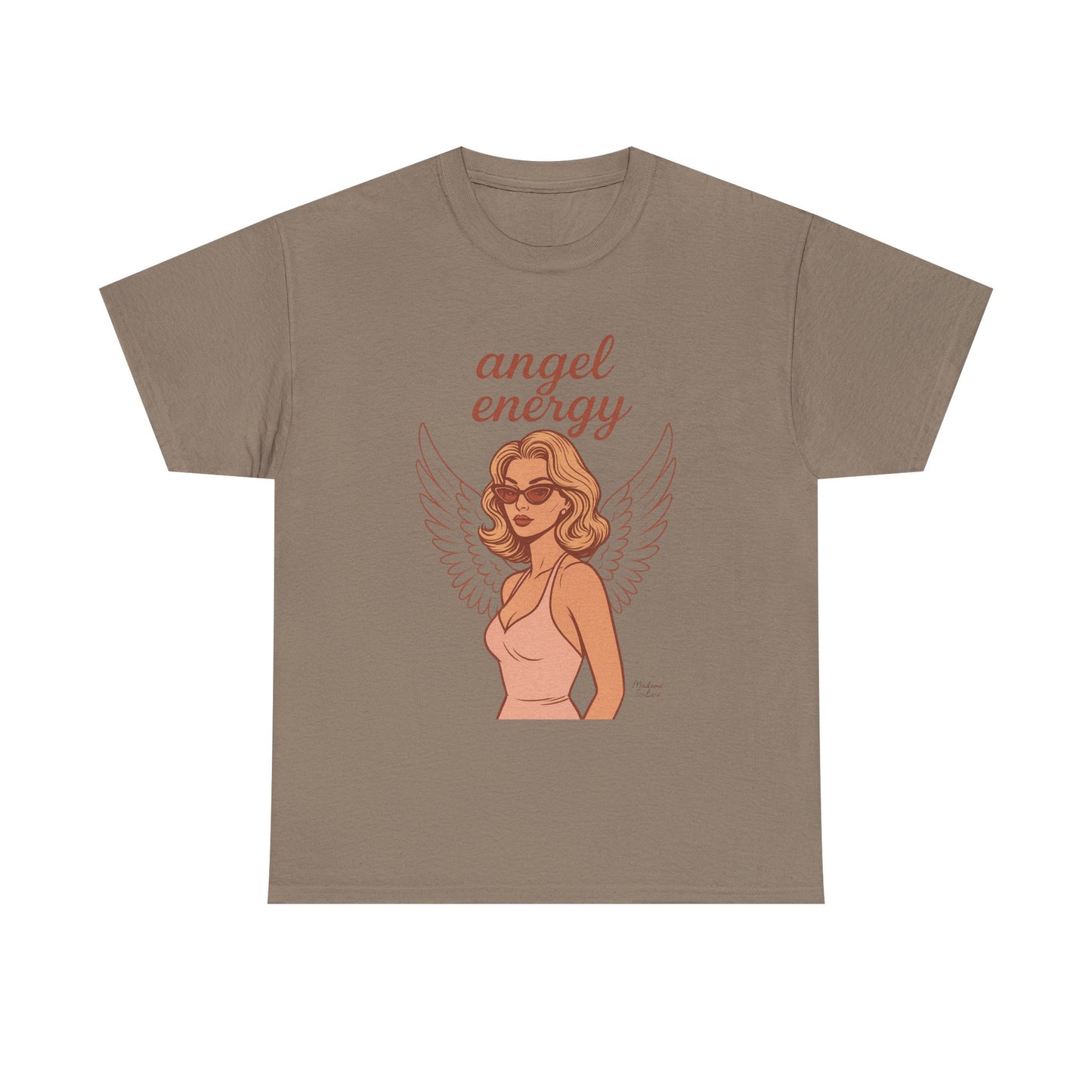 Angel Energy Unisex T-Shirt – Vintage Retro Graphic Tee, Spiritual Pin Up Shirt, Feminine Aesthetic Empowerment Top - Madame Soulière
