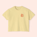 Kiss Me in Retro Graphic T-Shirt – Vintage Mini Motif Boxy T-Shirt