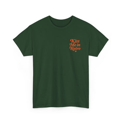Retro Mini Slogan Unisex T-Shirt – Kiss Me in Retro Graphic Tee, Vintage Pin Up Inspired Top, 50s Rockabilly Style, Feminine Retro Statement Shirt - Madame Soulière