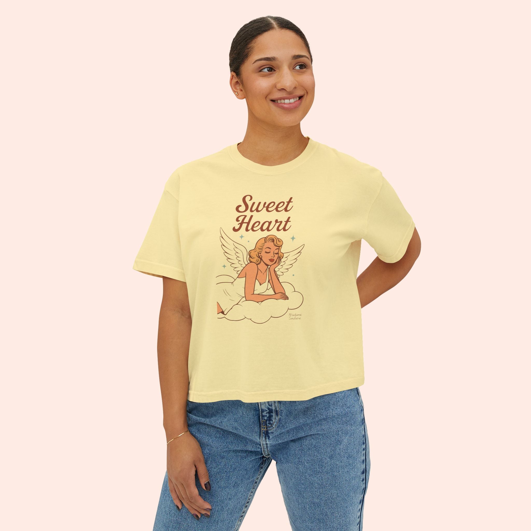 Sweet Heart – Retro Angel Vintage Boxy T-Shirt