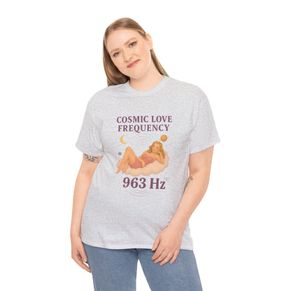 Cosmic Love Frequency 963 Hz Unisex T-Shirt – Retro Vintage Spiritual Graphic Tee, Angel Number Vibes, Feminine Pin Up Inspired Top - Madame Soulière