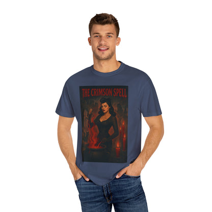 The Crimson Spell Halloween Unisex T-Shirt – Retro Witch Graphic Tee, Vintage Horror Spooky Top,  Scary Season Shirt - Madame Soulière