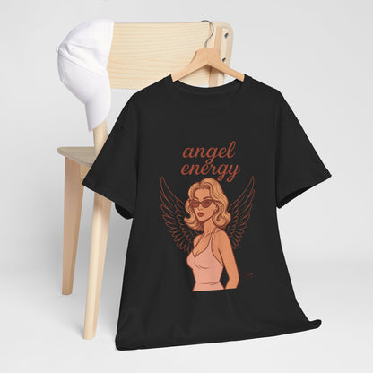 Angel Energy Unisex T-Shirt – Vintage Retro Graphic Tee, Spiritual Pin Up Shirt, Feminine Aesthetic Empowerment Top - Madame Soulière