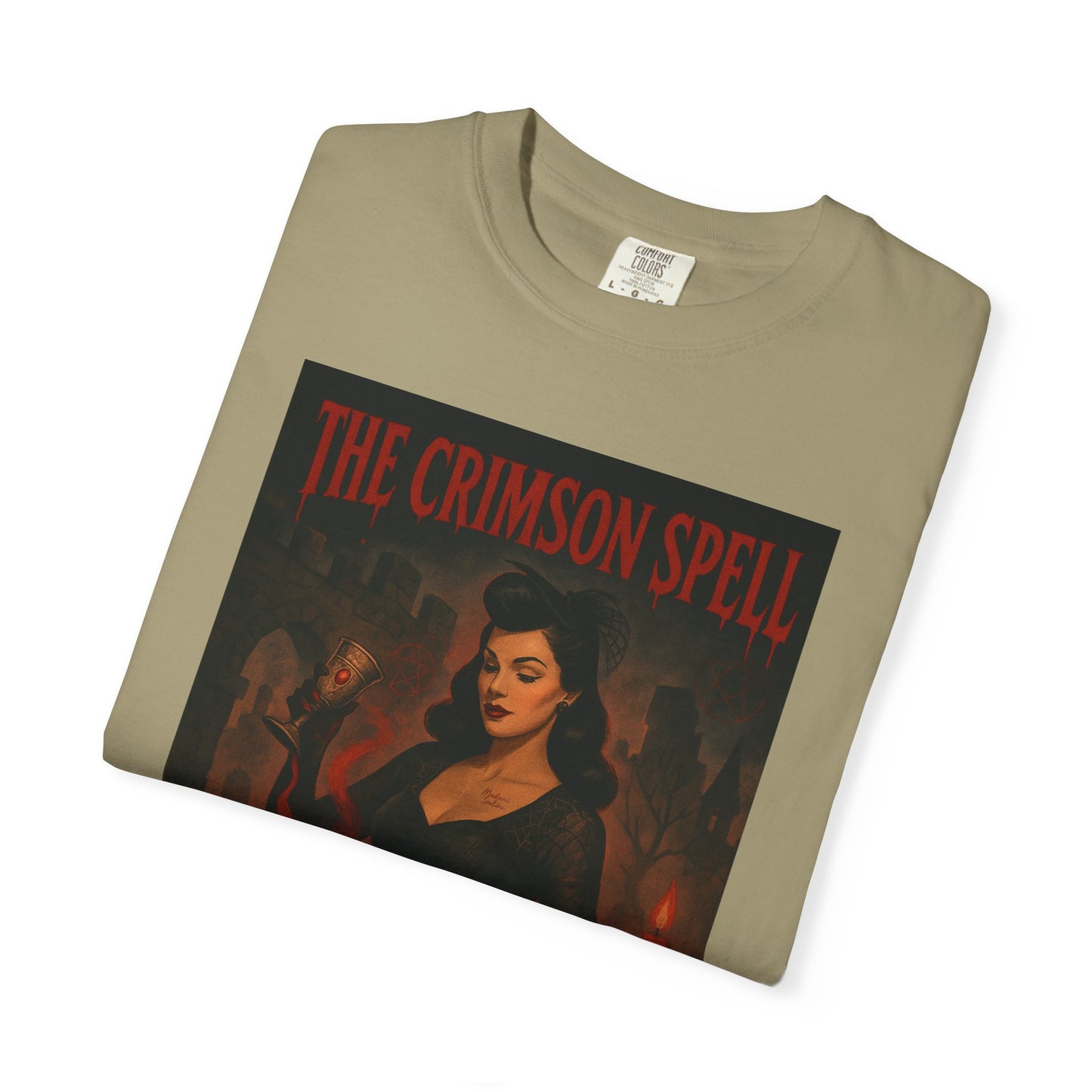 The Crimson Spell Halloween Unisex T-Shirt – Retro Witch Graphic Tee, Vintage Horror Spooky Top,  Scary Season Shirt - Madame Soulière