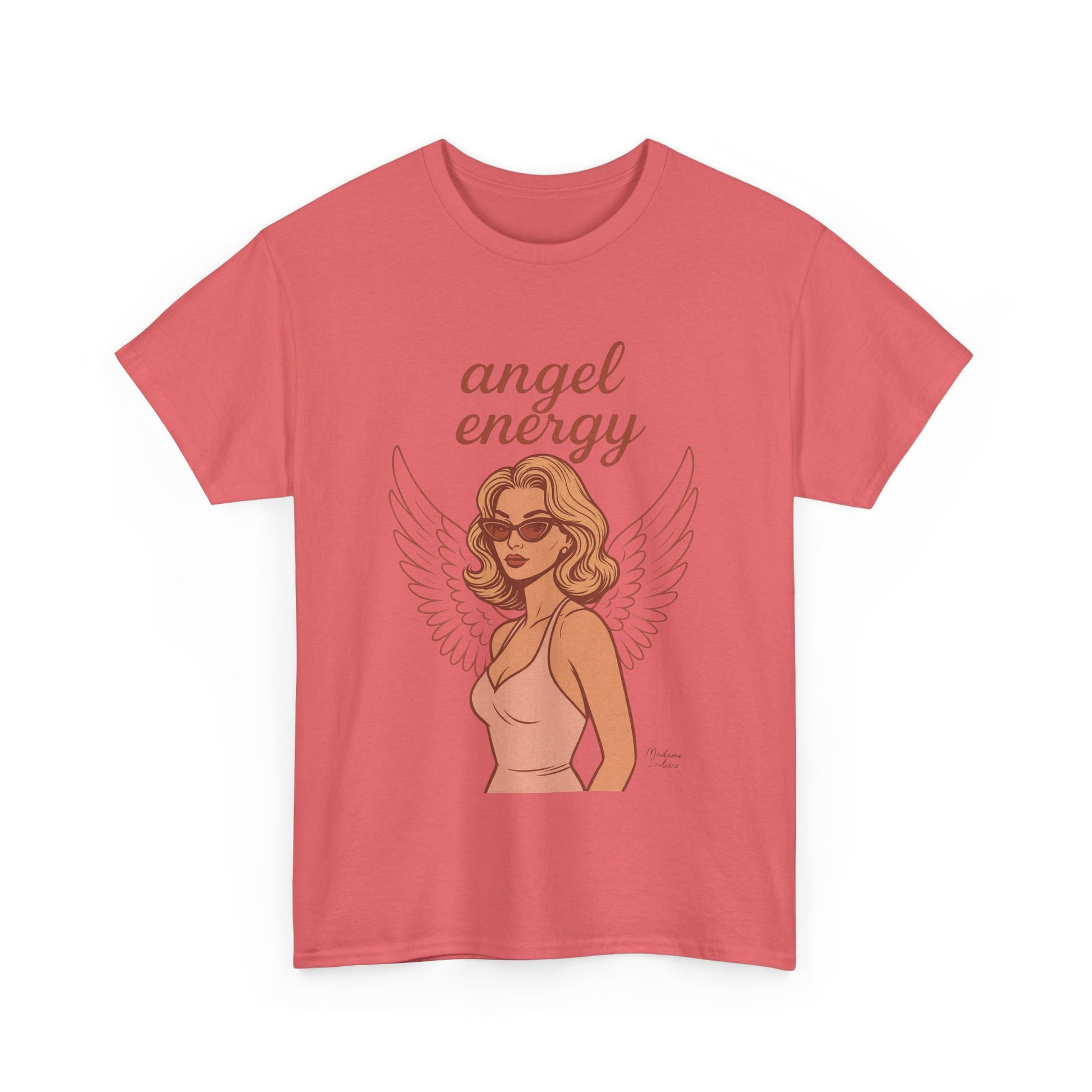 Angel Energy Unisex T-Shirt – Vintage Retro Graphic Tee, Spiritual Pin Up Shirt, Feminine Aesthetic Empowerment Top - Madame Soulière