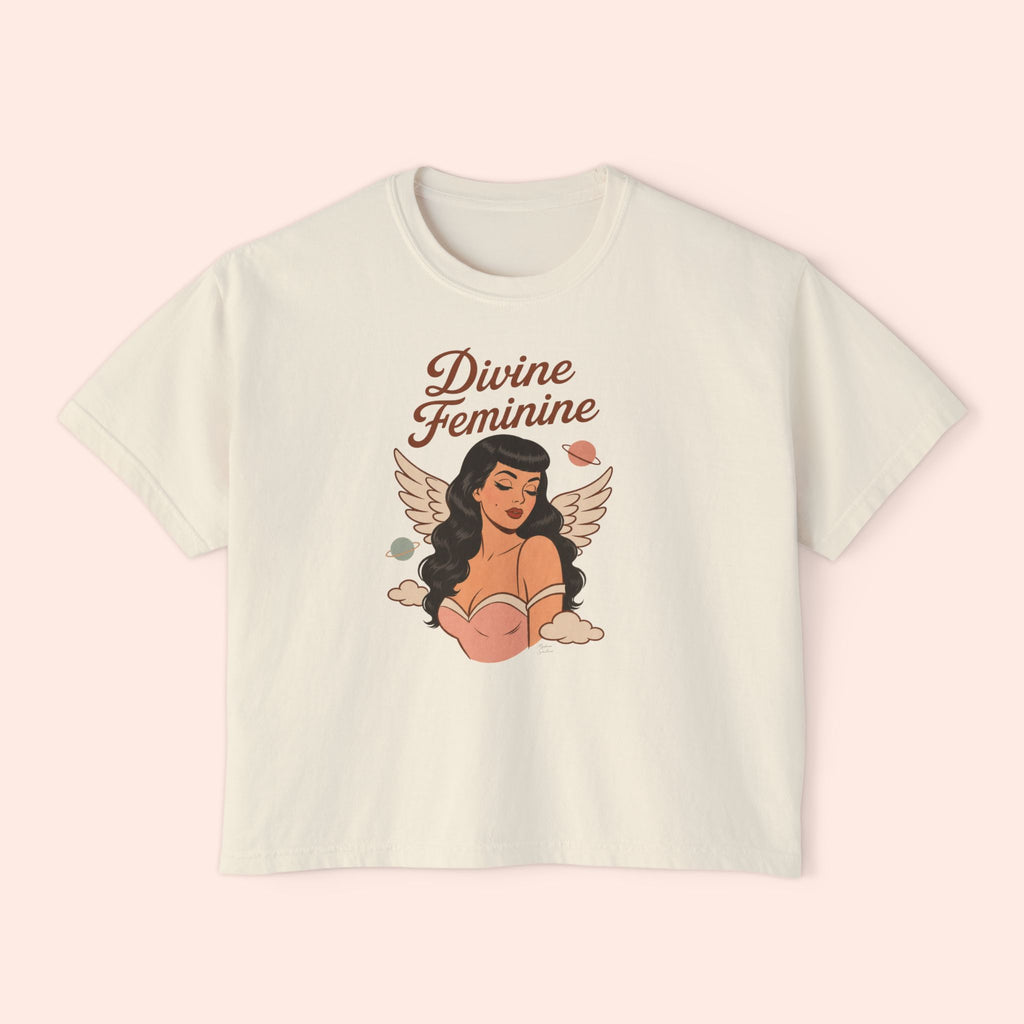 Divine Feminine - Retro Pin Up Celestial Graphic Boxy T-Shirt