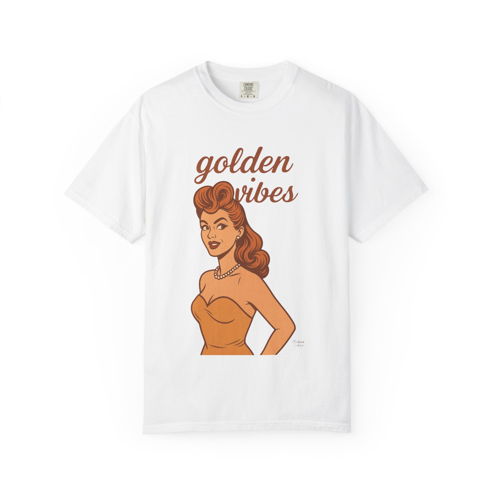 Golden Vibes – Retro Pin-Up Vintage T-Shirt