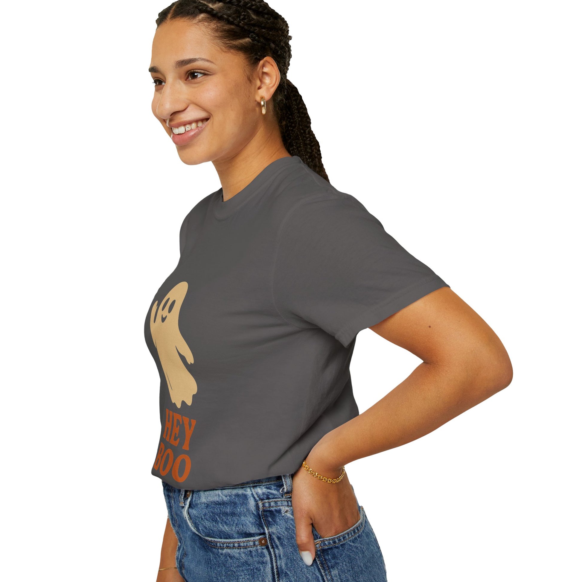 Retro Halloween Ghost T-Shirt – Vintage Pin Up Style Tee, Spooky Season Graphic Top, Hey Boo Shirt for Women & Men - Madame Soulière